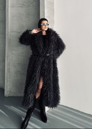 Палто Hilda long black