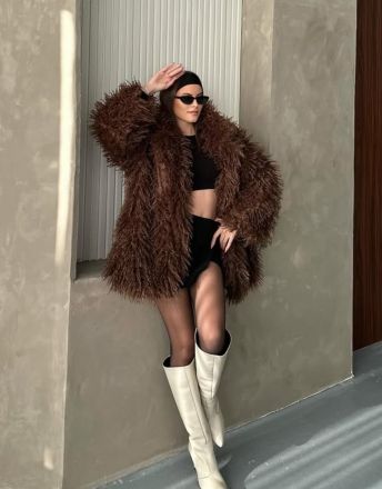 Палто Hilda short brown